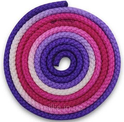 Скакалка для художньої гімнастики Pastorelli Patrasso/ F.I.G. Approved/ 3 м/ Колір:Fuxia-White-Lilac 2658 фото