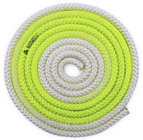 Скакалка для художньої гімнастики Pastorelli Patrasso/ F.I.G. Approved/ 3 м/ Колір:Bianco-Giallo Fluo 3709 фото